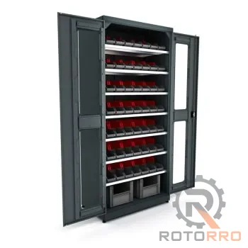 NEOX-2439 Materialschrank leer mit 7 Einlageböden und Sichtfenster