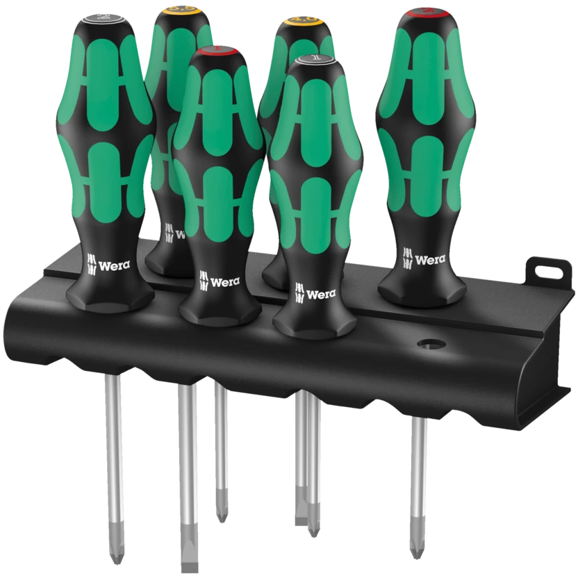335/350/355/6 Schraubendrehersatz Kraftform Plus Lasertip + Rack
